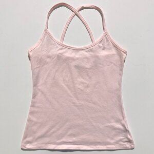 Tank Top Criss Cross Straps size M Ballerina pink cotton stretch cami Old Navy